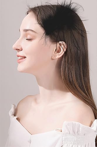 Miniatura 3 de 4 pinzas para el pelo con plumas de avestruz, estilo retro, vintage, elegante, de lujo, para novia, fiesta, festival, boda, accesorios de joyería