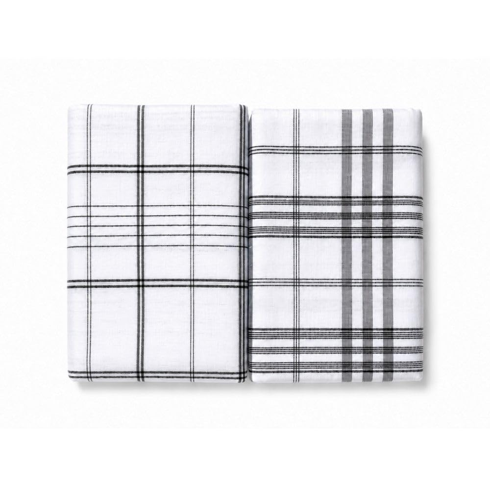 AIM White Checked Lungi for Men, Cotton Blended, Stitched Kaili, 2 Meter, Traditional South Indian Dhoti, Soft Breathable Daily Wear, Pack of 2 combo-image-32