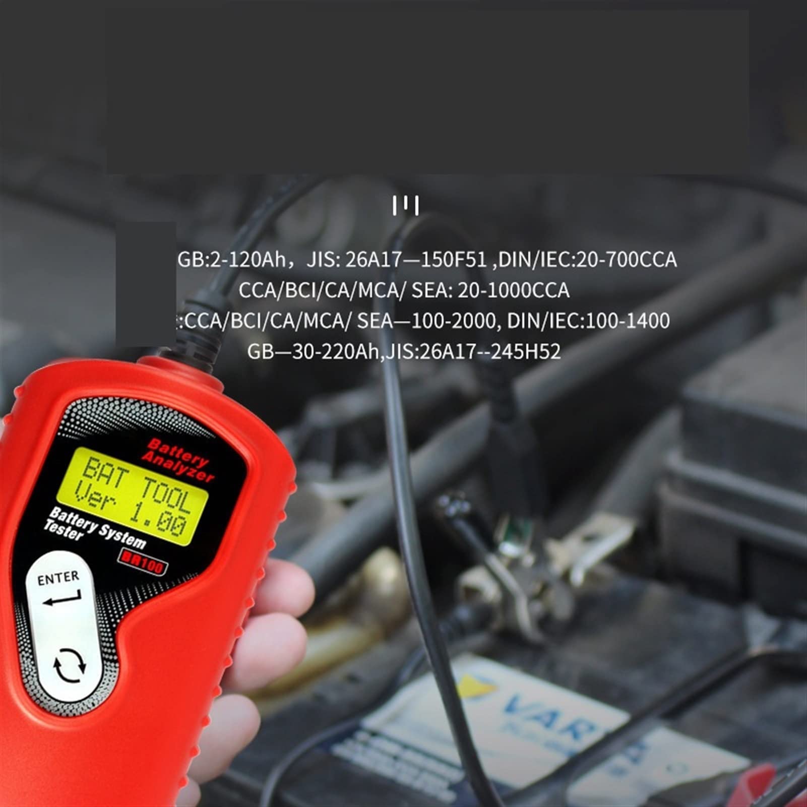 Comprobador de baterias, Probador De Batería De Coche 12v Capacidad De Voltaje De La