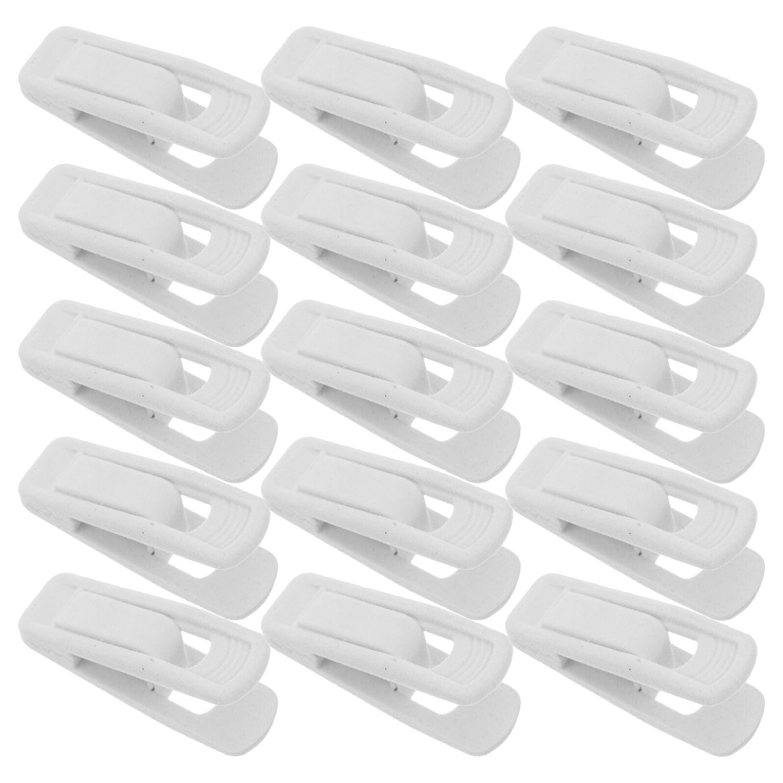 Pinzas de Terciopelo Antideslizantes de Plástico White, 50 Unidades, para Ropa, Faldas y Pantalones, Resistentes al Viento y Uso Exterior, Clips para Perchas