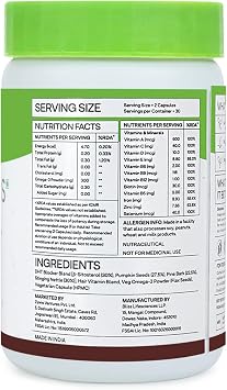 OZiva Hair Vitamins Capsules + Keratin Builder for Hair Repair (Combo Pack)