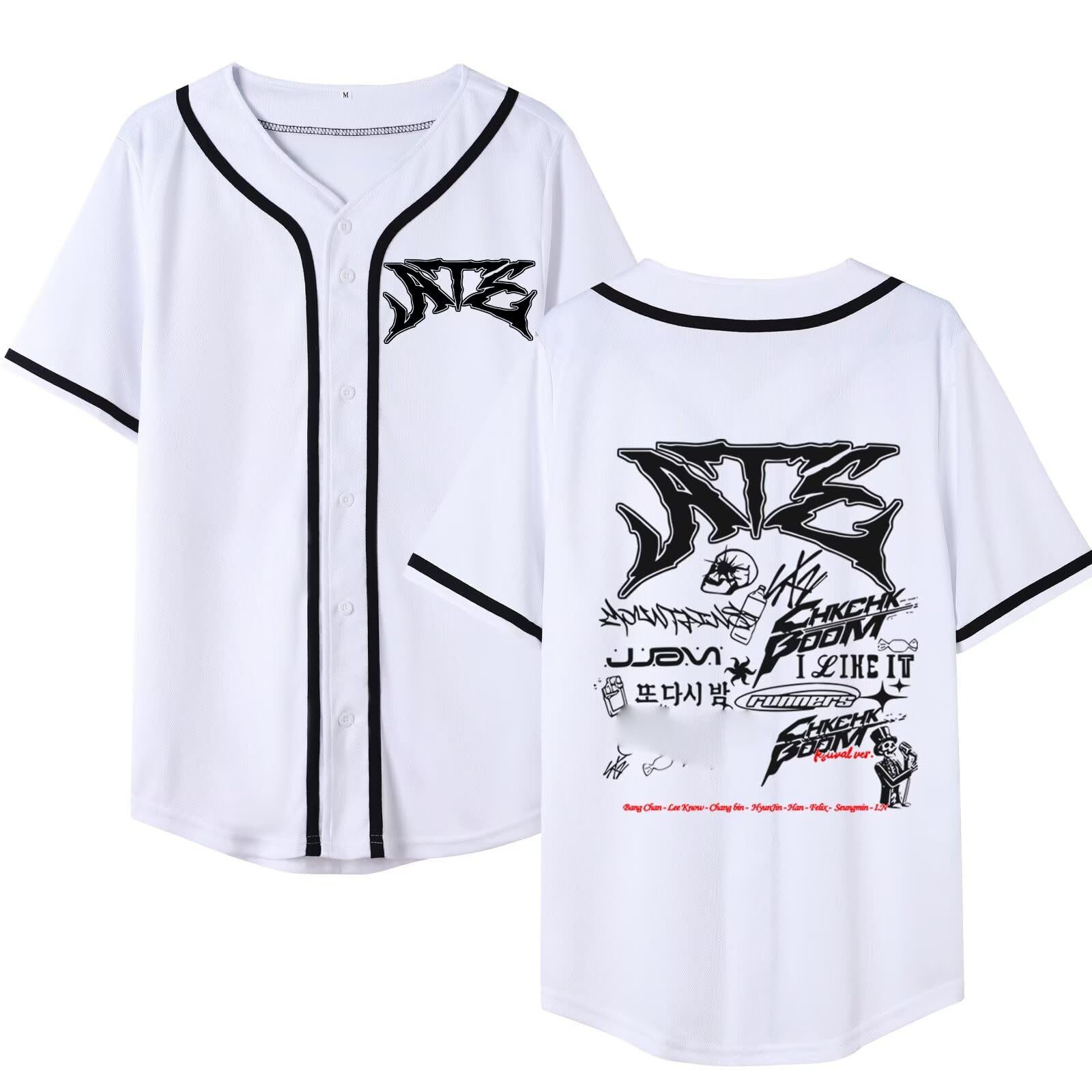 Outofgas Camiseta SKZ New Album ATE Baseball Jersey Felix Hyunjin