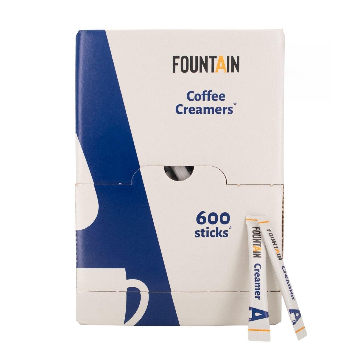 Fountain - Sachets de lait en poudre - En dosettes individuelles de 2,5 gr dans une boite distributrice - pour tasse de café ou de thé - 2,5 gr x 600 sachets