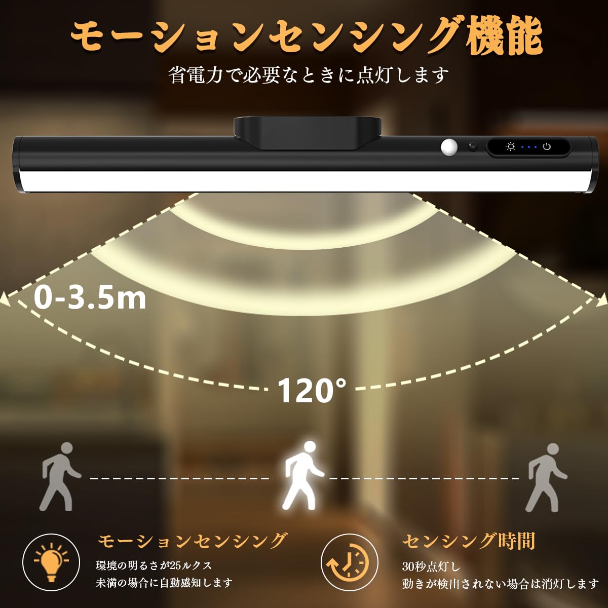 Amazon.co.jp: 人感センサーライト 室内 Hapfish 4000mAh デスクライト