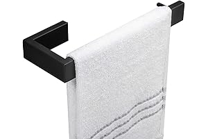 Pynsseu Matte Black Stainless Steel Towel Rack Holder