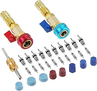SURIEEN R134A Valve Core Quick Remover Installer, High Low Pressure Valve Core Remover Tools Kit for R13A Refrigerant Air Conditioner System