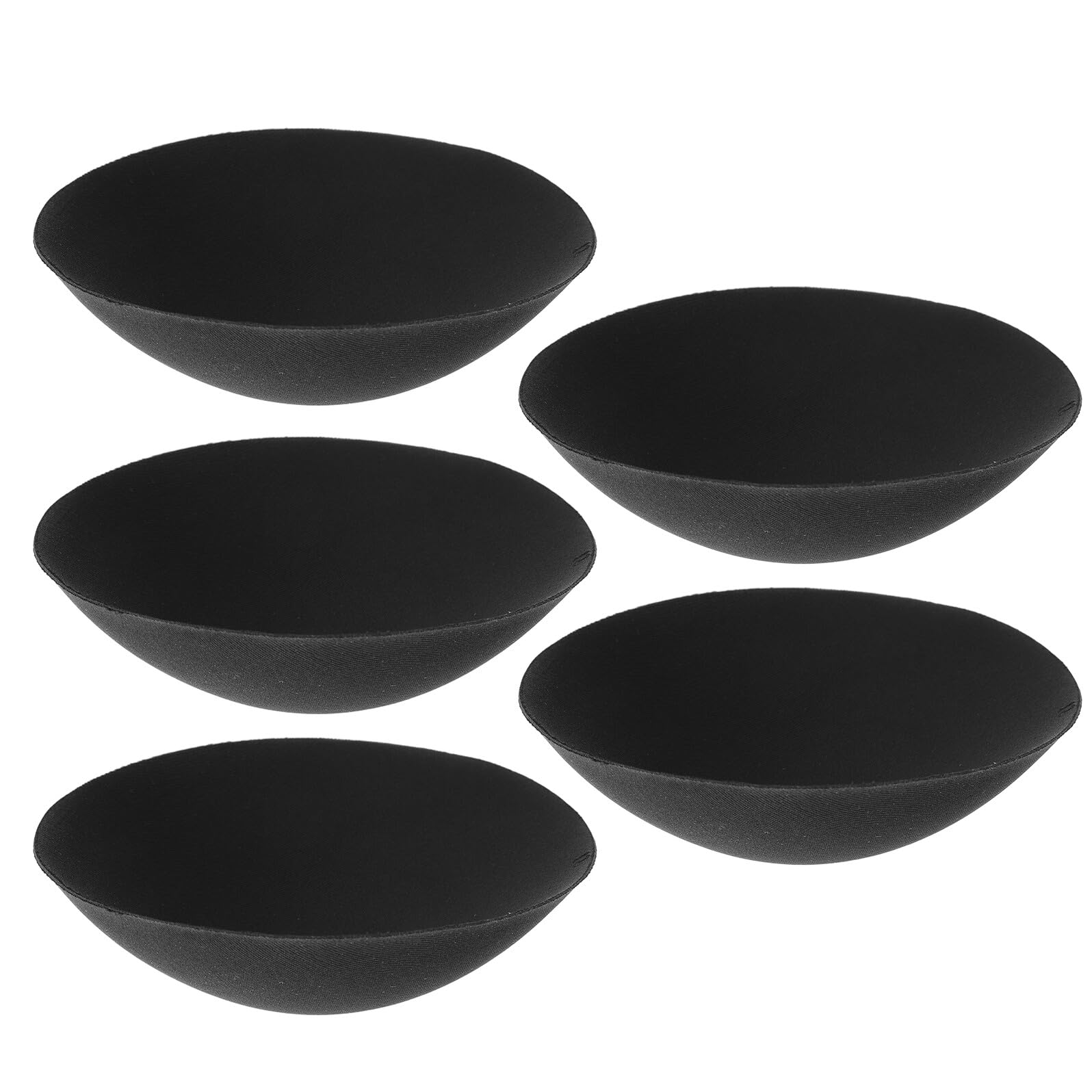 Artibetter 5 Pairs XL Black Round Bra Pads Inserts for Sports, Swimming, and Yoga Bras, Thin Plus Size Chest Enhancers with Breathable Polyester Sponge, Women’s Swimwear Padding Accessories