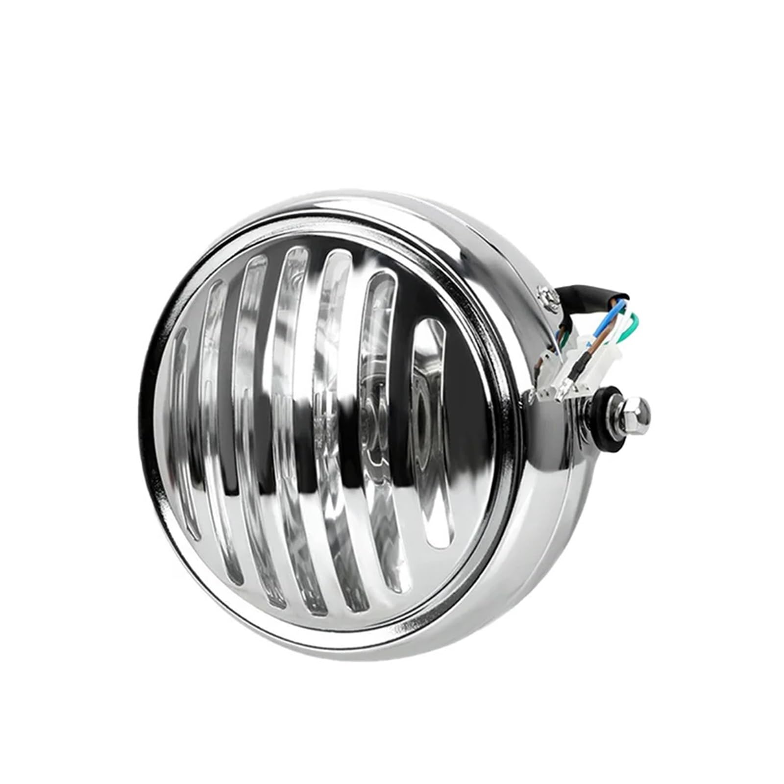 Faros Delanteras Moto para Gn125 para Cg125 Motocicleta Universal Retro Modificada 12V Carcasa Negra Frontal Metal Negro Faro Redondo Retro LED Faros