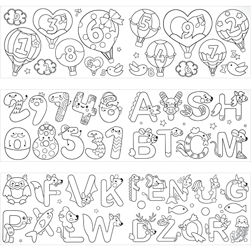 Children's Drawing Roll，2023 New Coloring Paper Roll For Kids,120 * 11.8 Inches Diy Painting Drawing Paper Roll, Sticky Drawing Paper Roll, Early Educational Toys For Kids (Number Letter) #TOP1