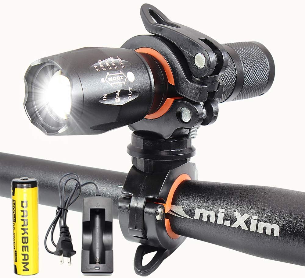 DARKBEAM Rechargeable Tactical Flashlight,XHP50 LED Flashlight 3000 Lumen,5 Modes,Zoomable,Waterproof,USB Rechargeable,Handheld Flashlight for Camping Hiking Biking Outdoor Activity