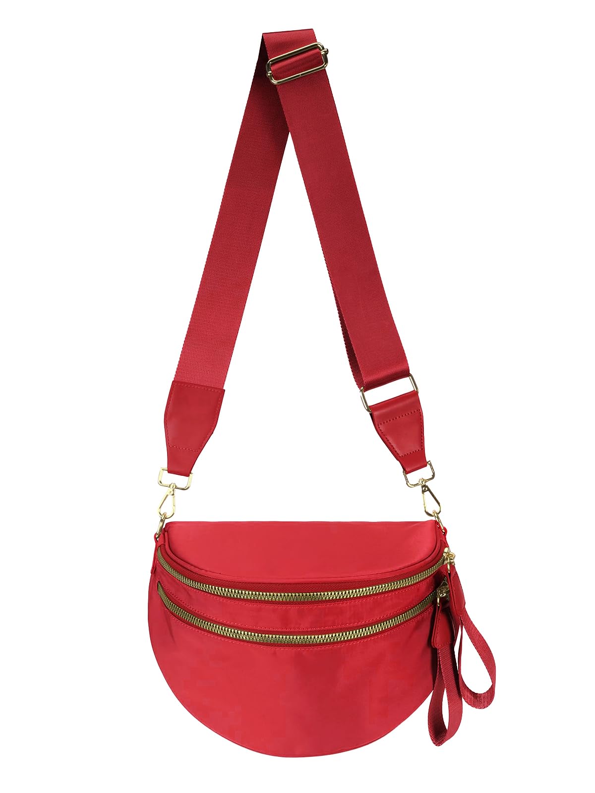 Pure Colour Crossbody Bag Bum Bag for Women,Spacious Purse Fanny Packs Belt Bag,Oversized Bum Bag (Colour Bum Bag-Red)