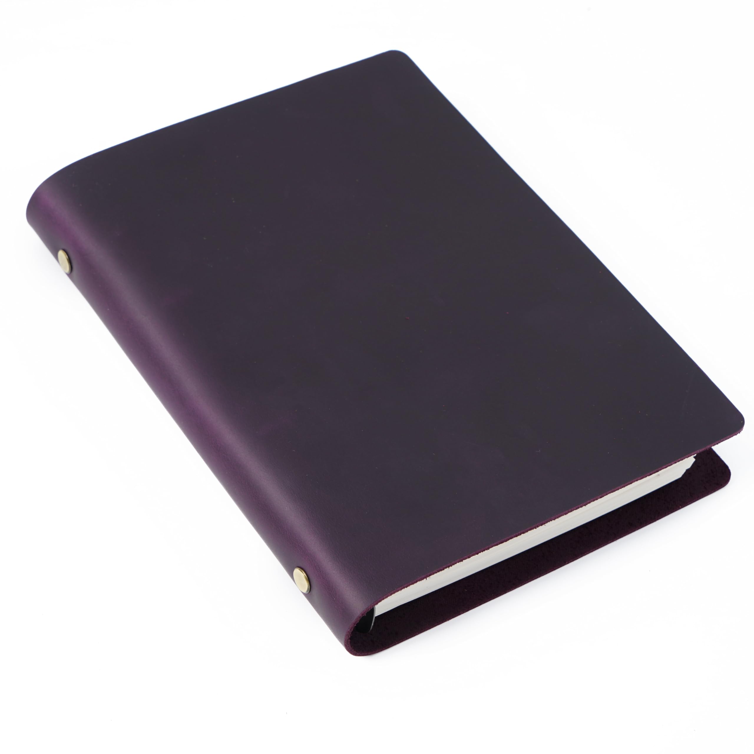 A5 Planner Binder 6 Ring Binder Journals Notebook Cover, Refillable Leather Travelers Writing Notebook, Organizer Diary Notepad Cover with 80 Lined Paper, Gifts for Men Women(Purple, A5-Non Custom) — image 1