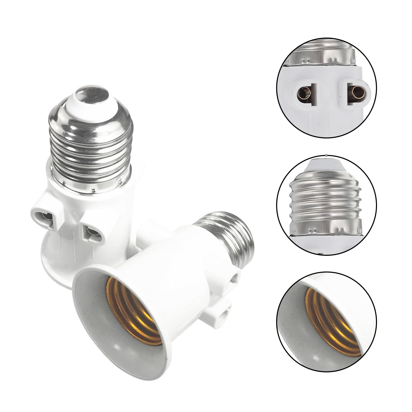 Casquillo - Adaptador de zócalo Casquillo e27, Base de zócalo LED, casquillo de lámpara E27,Casquillo Adaptador Eléctrico con Enchufe, Conversión a Zócalo de alimentación y Zócalo E27.