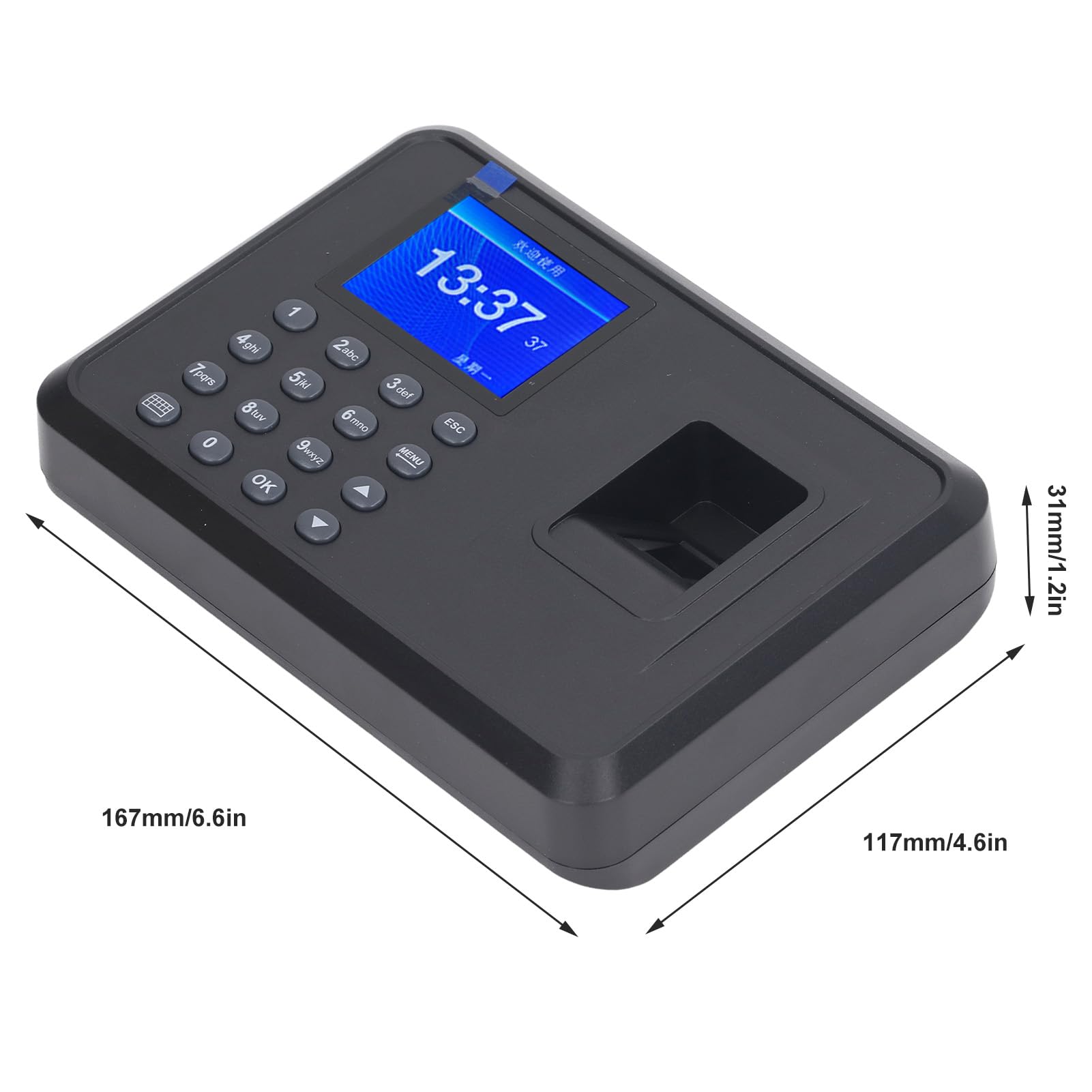 Reloj de Tiempo de Empleado con Huella Digital con contraseña y recordatorio de Voz