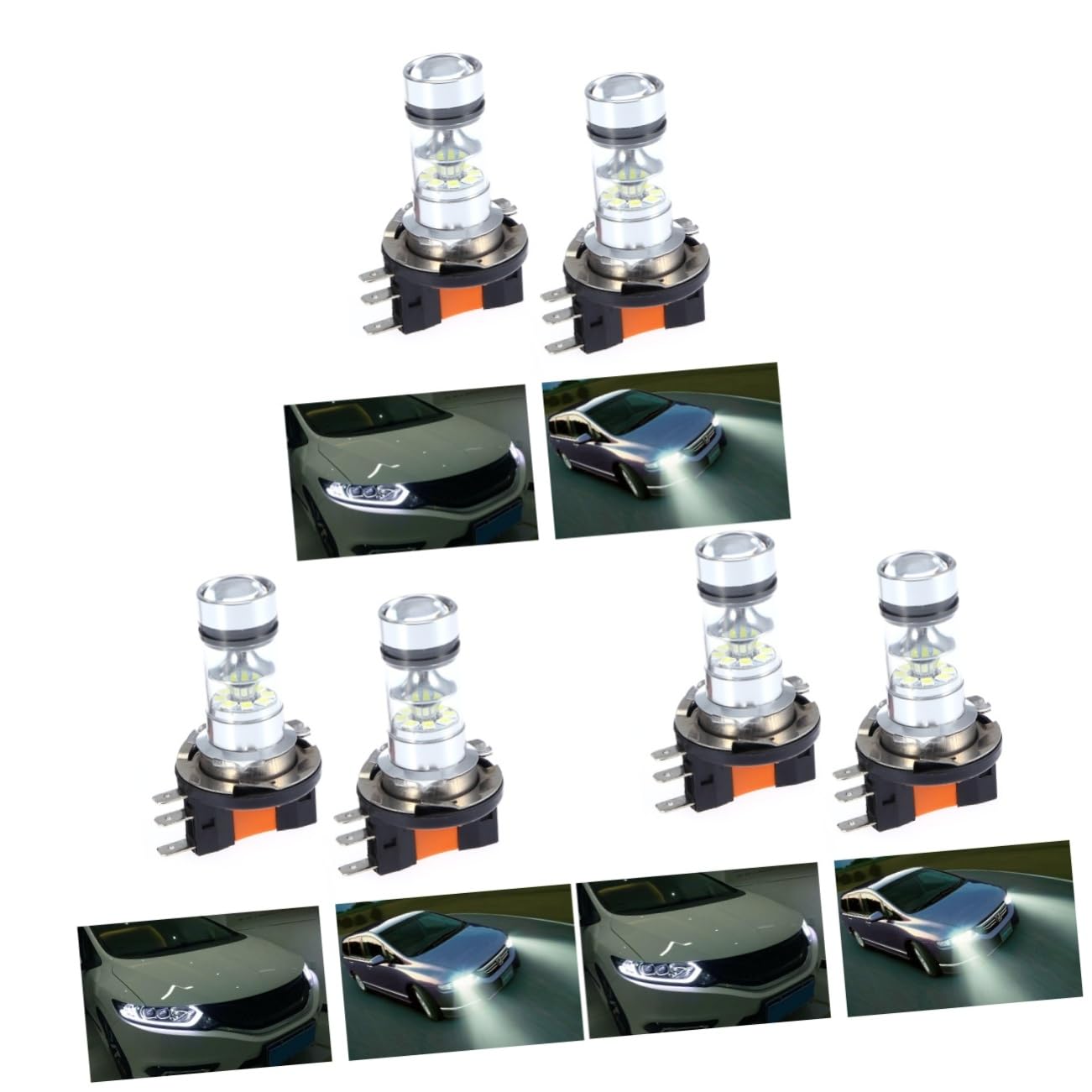 ULTECHNOVO 3piezas Bombillas Led De Leds Para Coche Luz De Niebla y Luz De Cruce Instalación Fácil Reemplazo Frío Duración De Horas