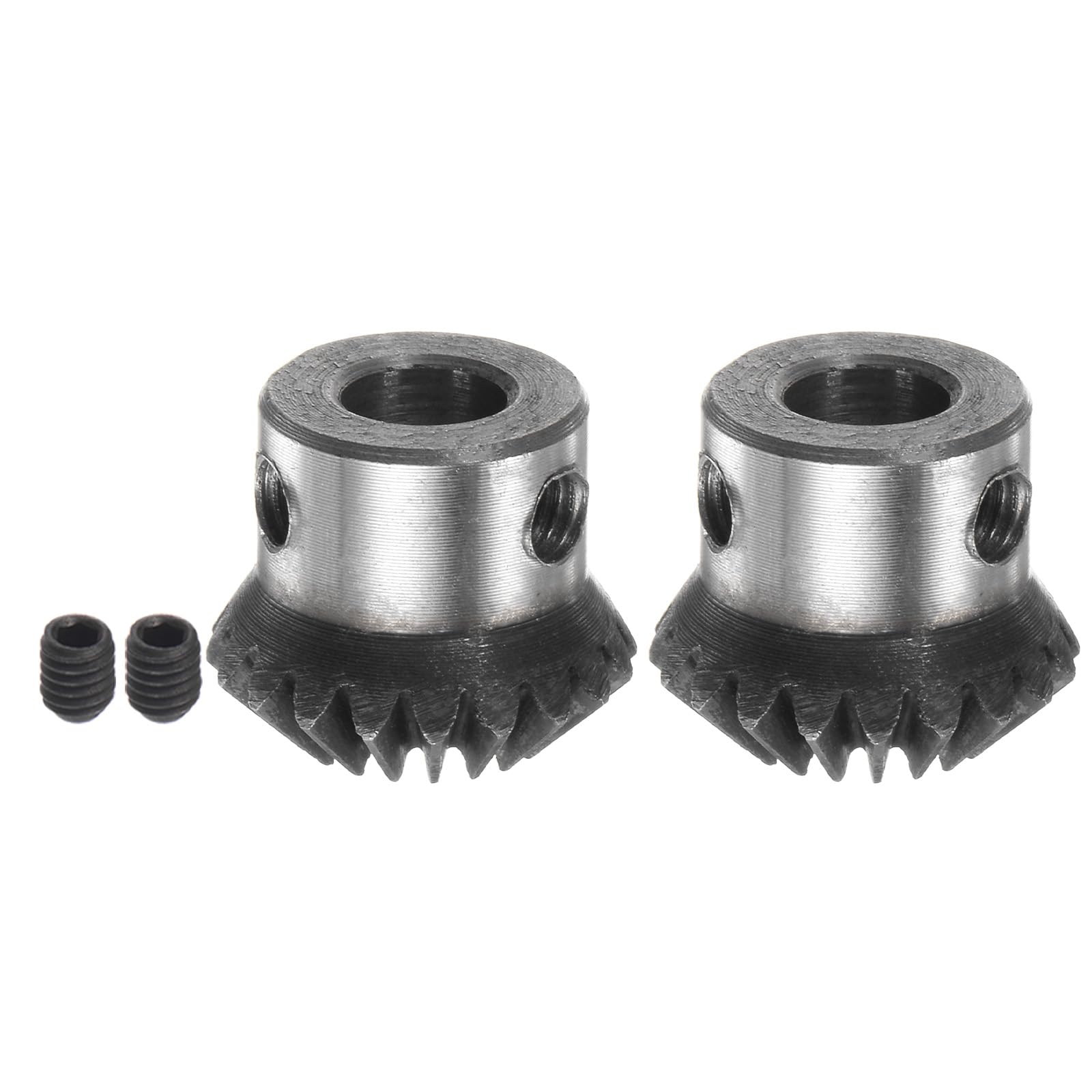 HARFINGTON 2pcs Bevel Gear 1M 20 Teeth 8mm Shaft Hole 1:1 Tapered Bevel Pinion Gear 45# Steel 1 Module 90 Degree Steering Gear, for Hardware Mechanical Rotation