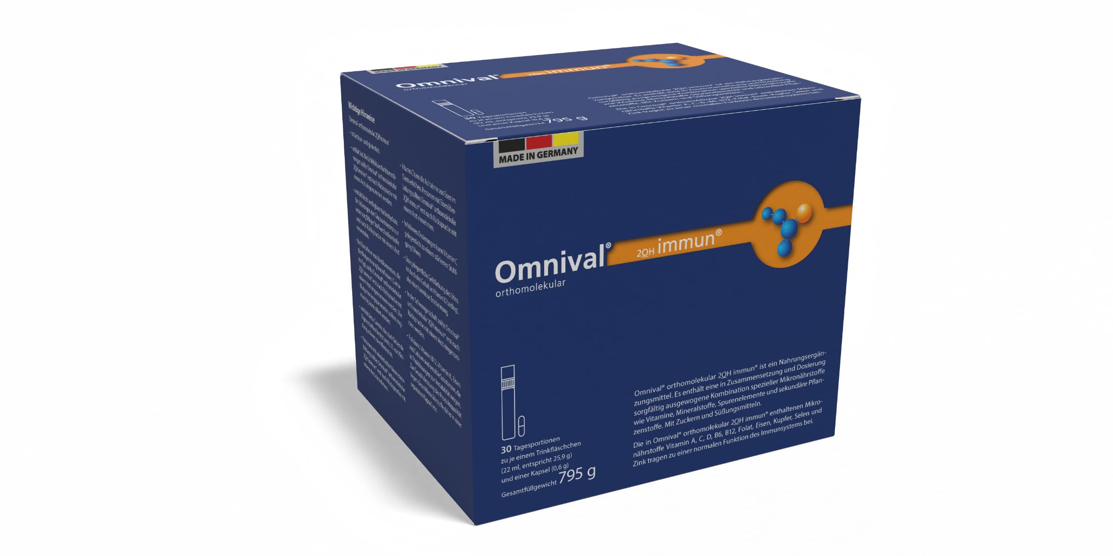 Immun Trinkampullen - Vitamin Komplex für das Immunsystem | Orthomolekulares Nahrungsergänzungsmittel, Vitamine für Frauen & Männer, Mikronährstoff Immunkur im Trinkfläschchen (30 Tage)
