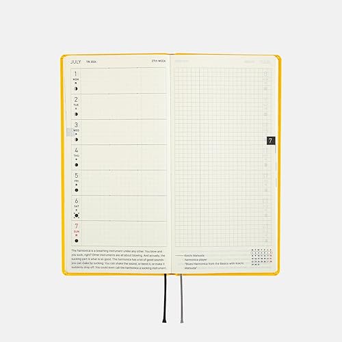 Miniatura 5 de Hobonichi Techo Weeks InglésAlto y Delgado TamañoEnero 2024 Inicio Colores Poppin' Amarillo