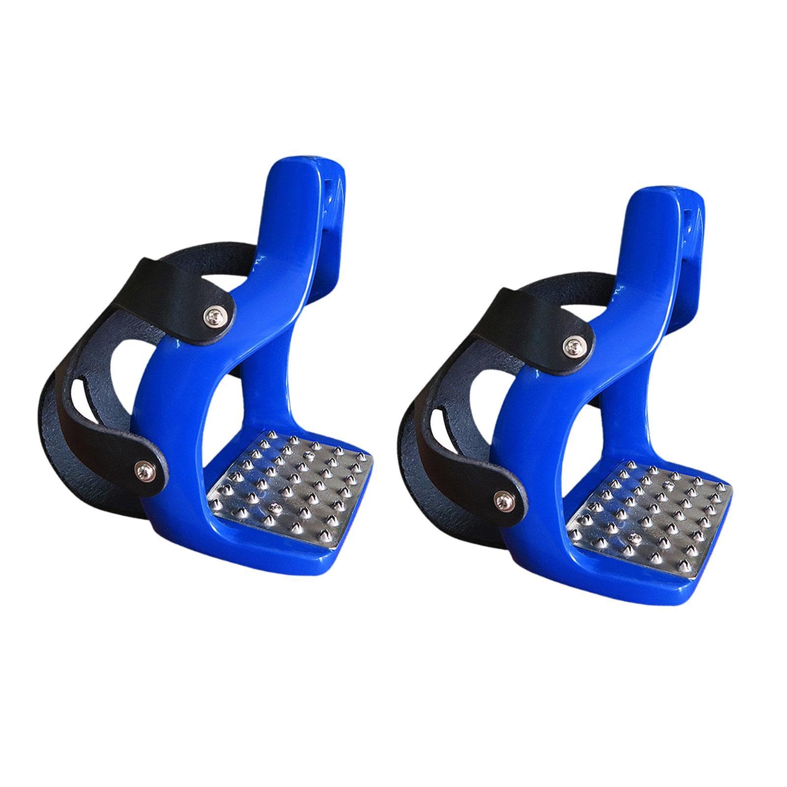 2 Pezzi Staffe per Equitazione Staffe equestri Endurance Ride Gabbia Inglese Protezione Sella per attività all'aperto, Blu