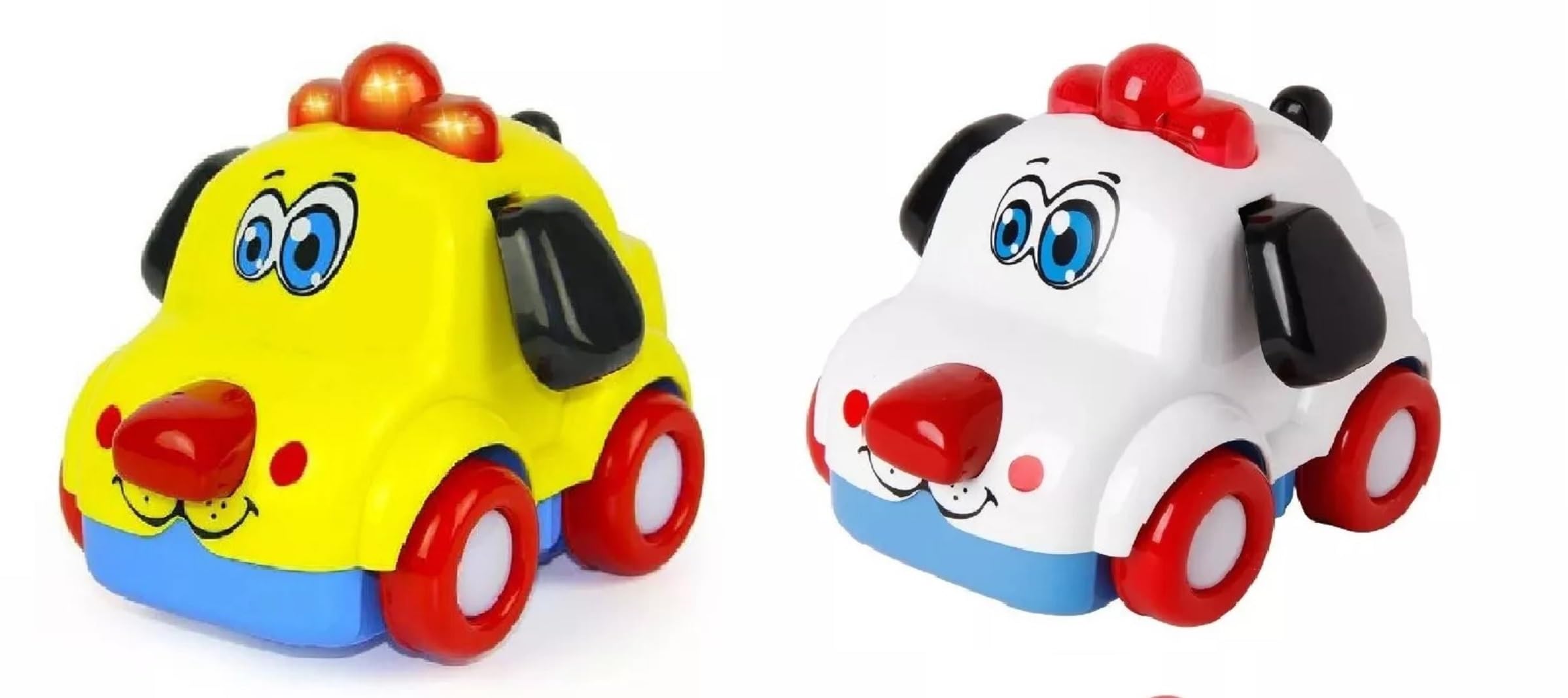 Bump & Go Puppy Car Toy with Music & LED Lights  Interactive Dog Car for Toddlers 3 4 5 Years, Battery Operated, Gift Toy for Boys & Girls (2 Assorted Colours)