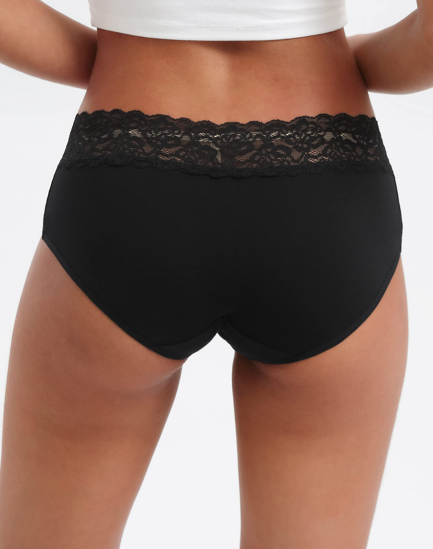 INNERSY Culotte Femme Coton Doux Slip Sexy Chic Ceinture Dentelle Élastique Shorty Taille Basse Lot de 6