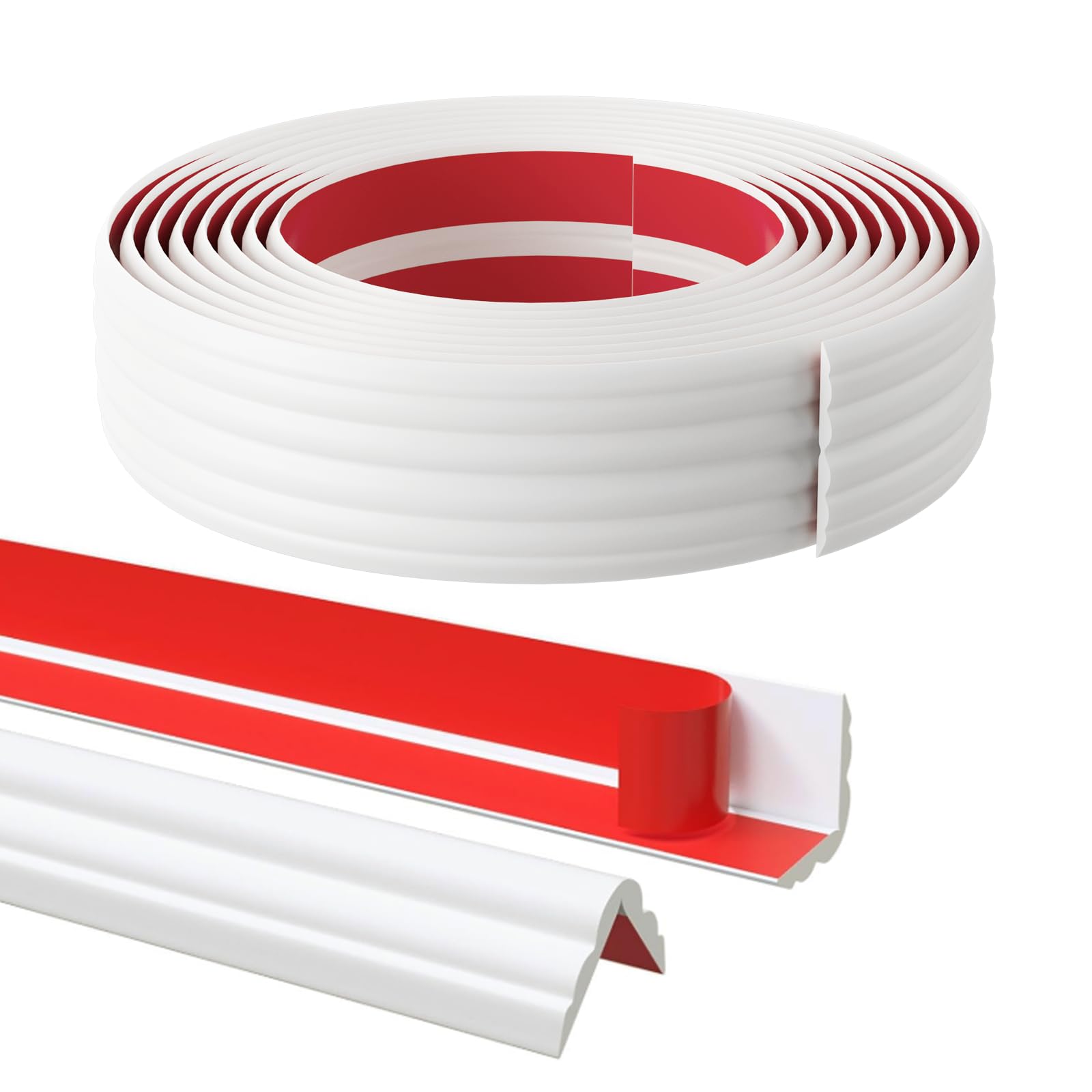 20FT Flexible Wall Corner Protector Moulding Trim, Peel and Stick Inside & Outside Wall Corner Guards Edge Protector,Self Adhesive Molding Trim Strip for Edge Ceiling