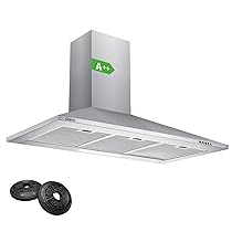 CIARRA CBCS9201 Cappa Aspirante 90 cm Classe A++, 370 m³, h, 3 Velocità, con Filtro a Carbone per Cappa Cucina