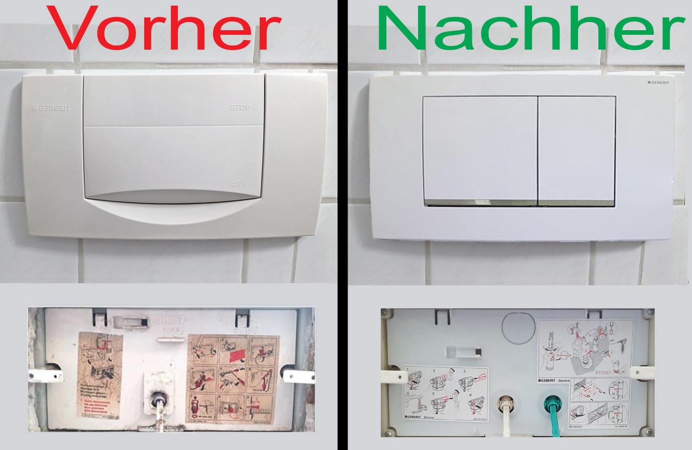 Ersatzteilset für Geberit Spülkästen Bj 1988-98 Umrüstung 2-Mengen-Spülung | Ersatzteilset zur Reparatur und Umrüstung auf 2-Mengen-Spülung