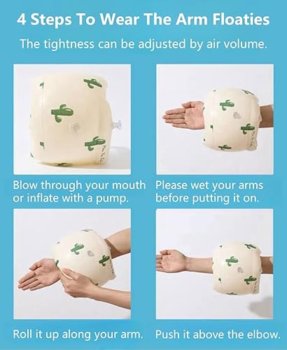 Miniatura 7 de 2-4 Pack Arm Floaties for Kids Adult - Vintage Striped Inflatable PVC Swimming Rings Pool Floats Arm Bands for Kids Adult Toddlers Children 3-5-6-12