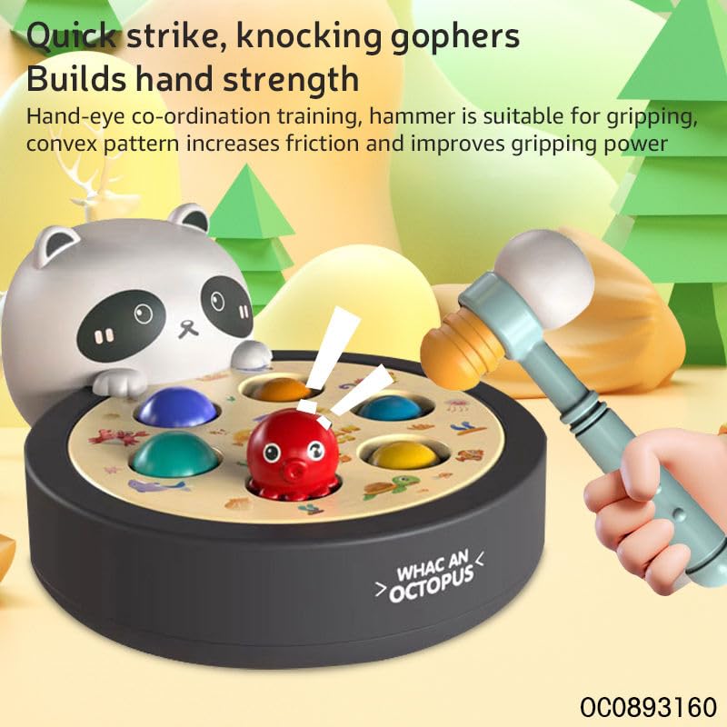 SHAKTISM Hitting Octopus Whack Game Toy for Babies & Toddlers, Interactive Hammer Toy Educational Parent-Child Activity Toy, Motor and Dexterity Skills Early Educational Toy Set for Kids 3+ Years 1