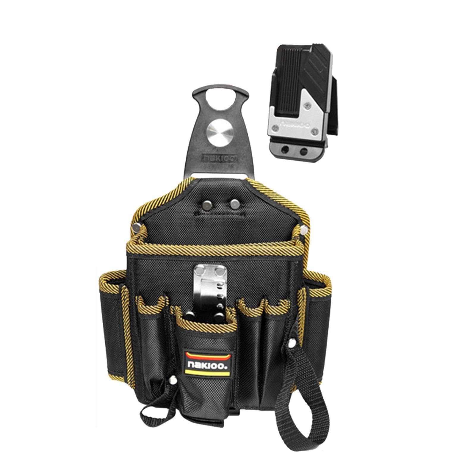 LOVIVER Borsa per Utensili con Clip Cinghia Portable Anti Scratch Walet Wake con Più Tasche per Carpentieri Elettricisti Regali di Amici