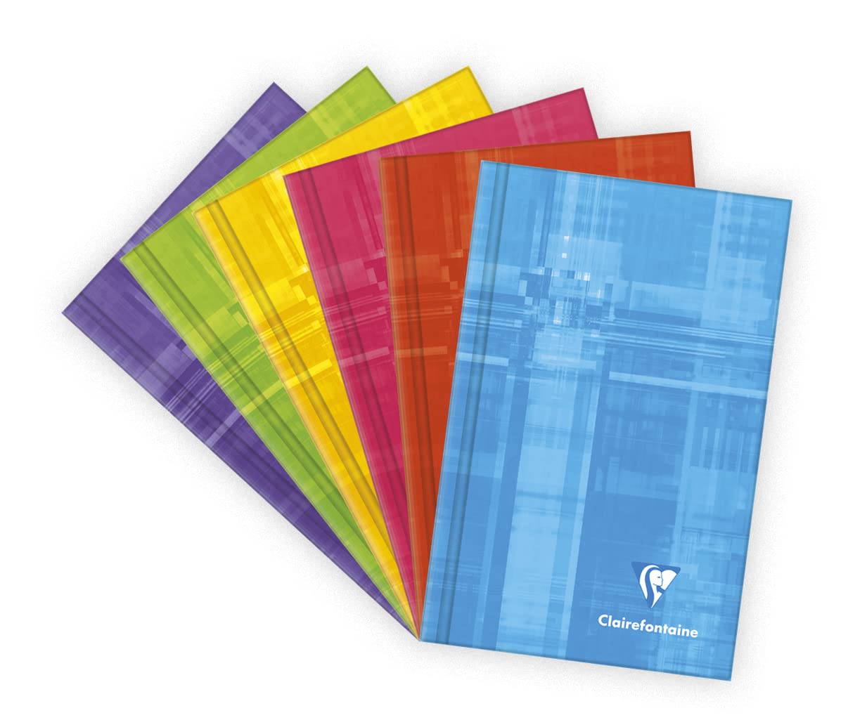 Clairefontaine 69582C Set of 10 Rigid Laminated Notebooks, 7.5x12 cm, 128 Small Squares Pages, 90 g White Paper