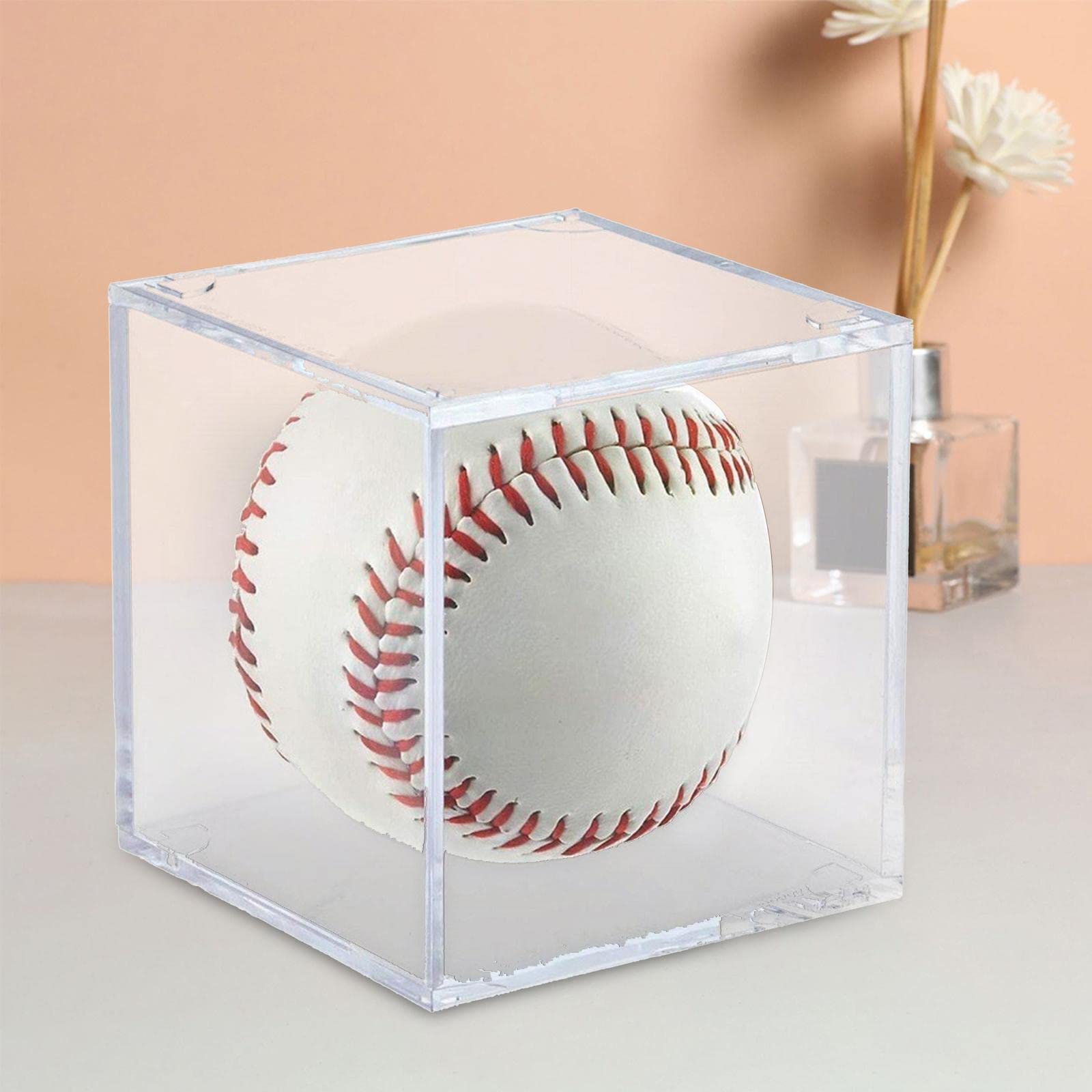 Amagogo Support de Baseball Anti-poussière Signé Porte-Balle Cube Boîte de Baseball en Acrylique Transparent