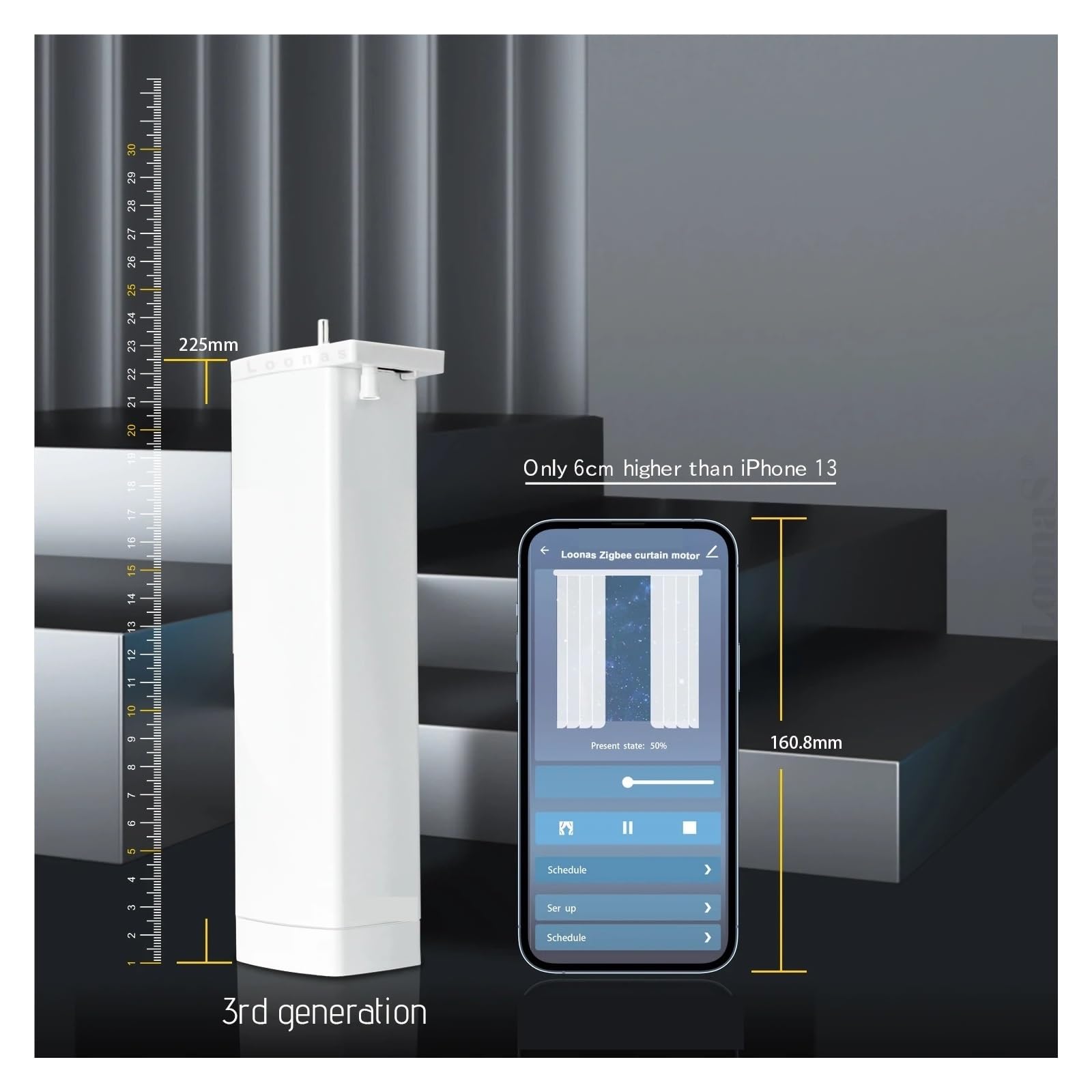Pista Motorizada Más Corta Rod Inteligente del Sistema 1.3m M del Motor 3ro Elegante Eléctrico De La Cortina De WiFi(Motor Rail sheer3.2m)