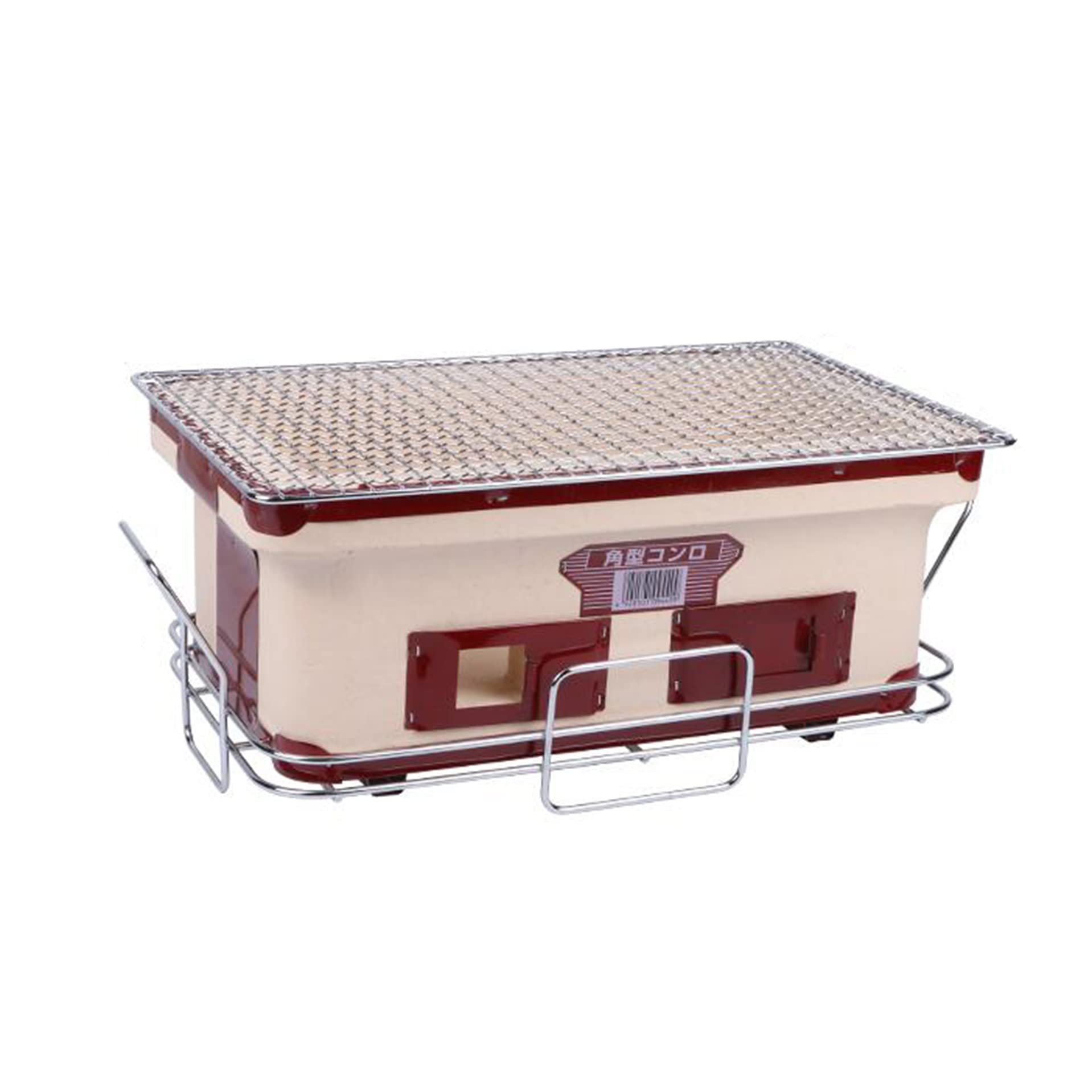 Griglia a carbone, rettangolare in ceramica giapponese coreana Hibachi, barbecue da tavolo Yakiniku, griglia interna a carbone, 40 x 24 cm