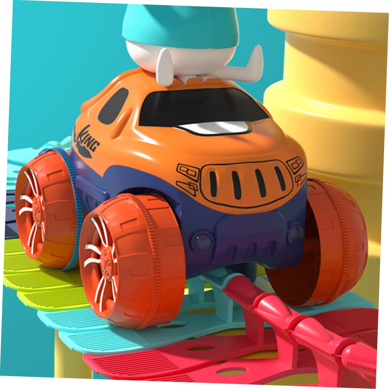 Carro Elettrico su Rotaia Giocattolo Led, Set 1 in Plastica | Gioco Educativo e Creativo, Guida Simulata Sul Tracciato, Robustezza Elevata per Ragazzo Ragazza