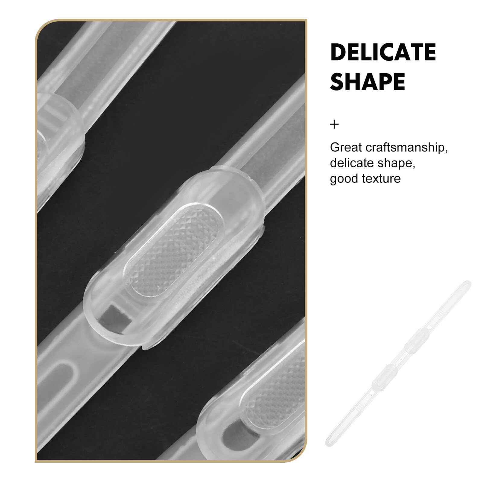 NUOBESTY Bandes de Reliure en Plastique Transparentes 100 Pcs Attaches à Deux Trous pour Documents Pinces à Feuilles Mobiles Accessoires Bureau et École Système de Classement Pratique