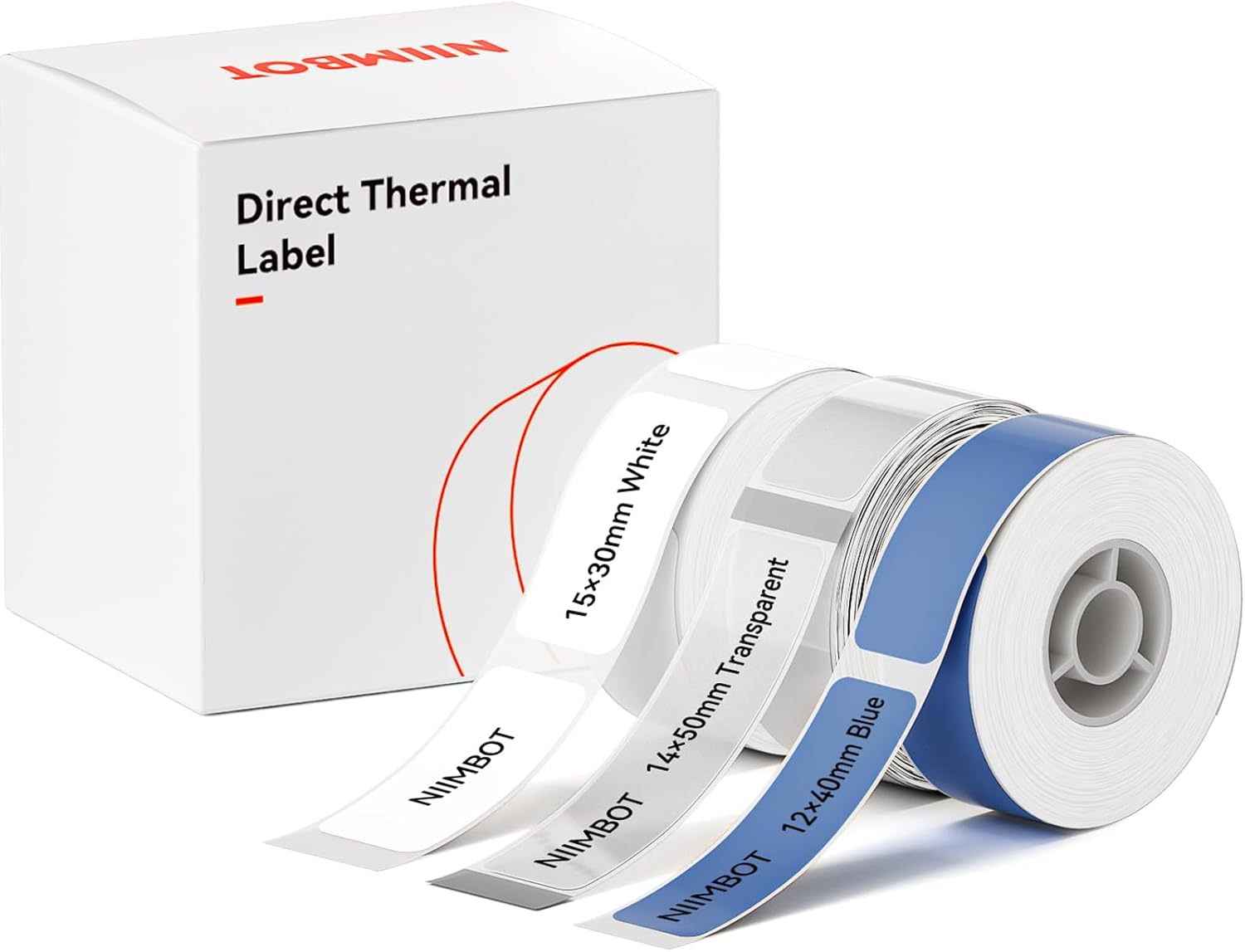 NIIMBOT Label Maker Tape for D11/D110/D101 Label Maker, 14 x 40 mm (0.55'' x 1.57''), 3Rolls for Home Office Labeling Tape Replacement, Clear