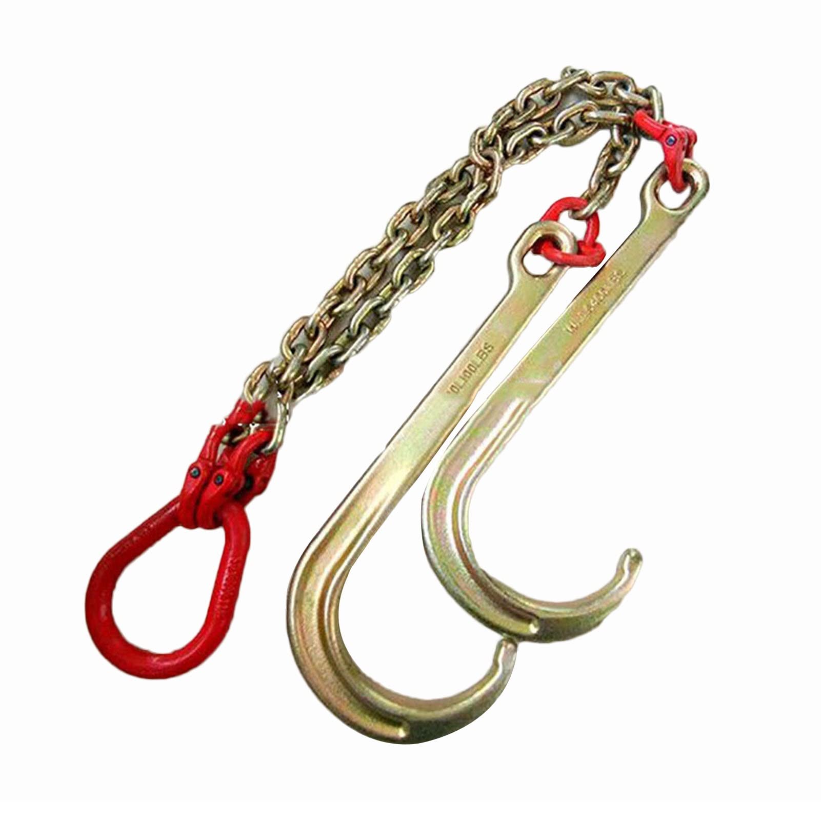 GUODDM Obstacle car Trailer Hook - 4T/5T Transport Tow Chain Truck Hook Up Lanyard, J Type Hanging Chain Double Hook Breakdown car(A2)