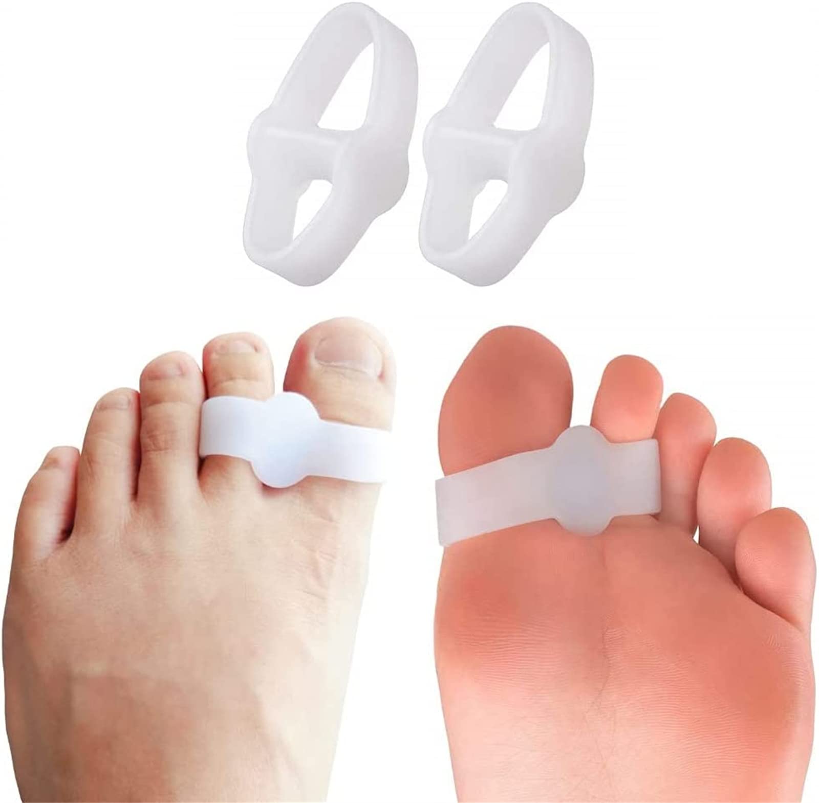 Separatori Per Alluce Valgo, Distanziatori Per Alluce per l'allineamento Dell'alluce, Correttore in Silicone per Dita Sovrapposte e Borsite, 4 pezzi