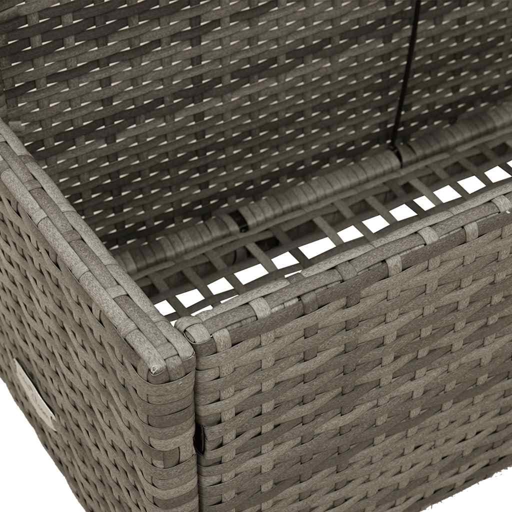 vidaXL Pool Aufbewahrungsbehälter Grau 110x100x57 cm Poly Rattan, Pool-Aufbewahrungskorb, Pool-Spielzeugkorb, Aufbewahrungsbox für Pool