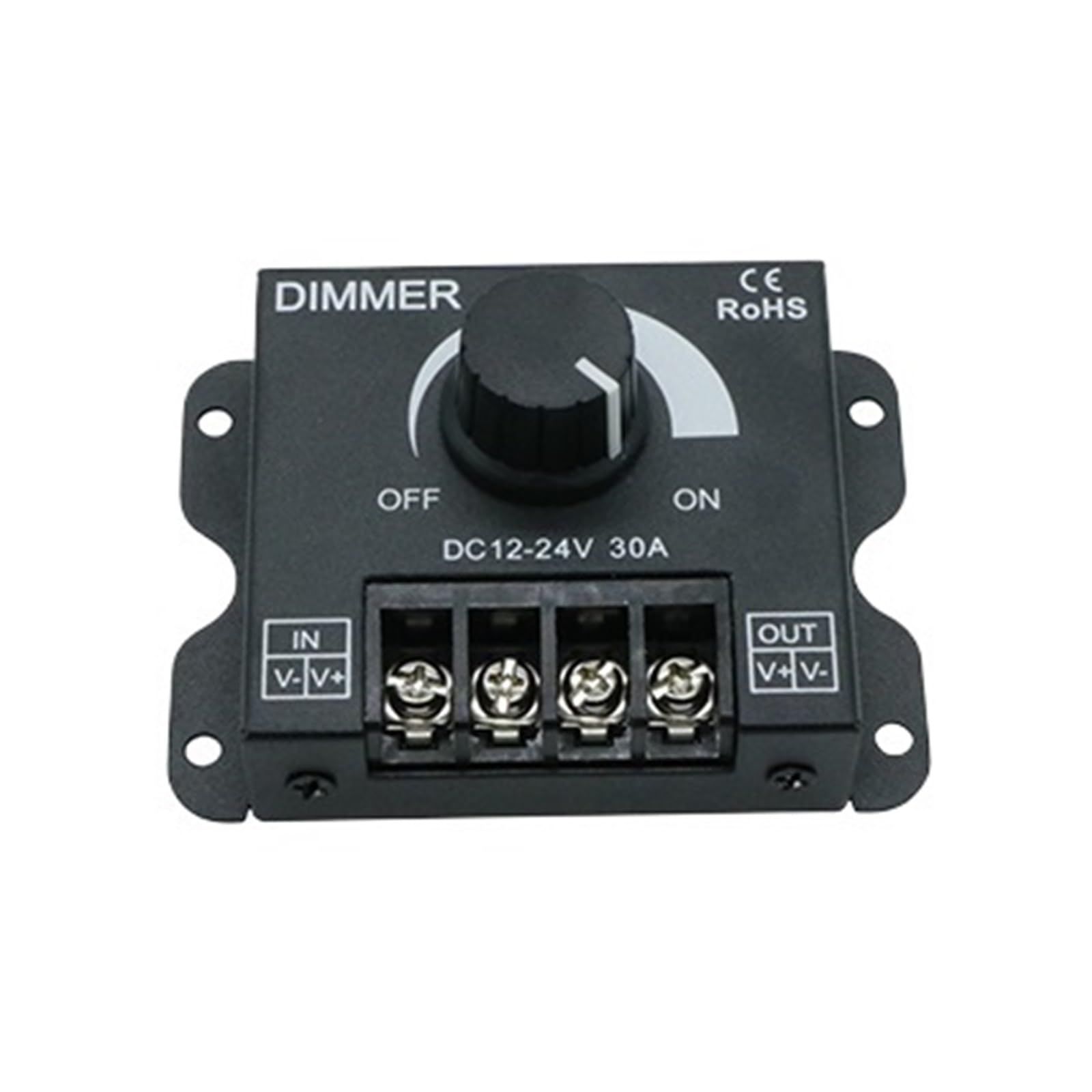 LED Dimmer DC 12V 24V 30A 360W Adjustable Brightness Light Strip Driver Monochrome Power Controller 5050 3528(B Series Black)