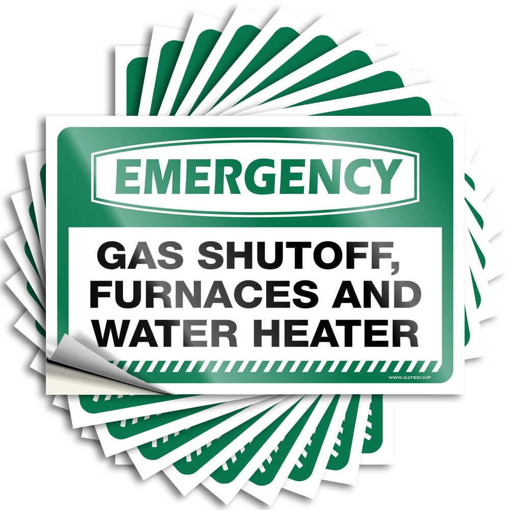 Decals Funny Bedroom Decor Vinyl Sticker | Emergency Gas Shutoff, Furnaces and Water Heater Happy for Quick Use(12X18CM)