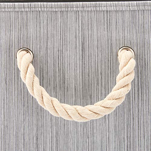 EZOWare 4 stuks katoenen opvouwbare opbergdozen, opbergmand met sterke handgrepen voor de organisatie van de kinderkamer… - Image 5