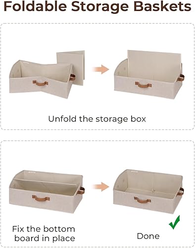 Miniatura 5 de StorageWorks Contenedores organizadores de armario, caja de almacenamiento trapezoidal, cestas de almacenamiento de tela para estantes, Jumbo,