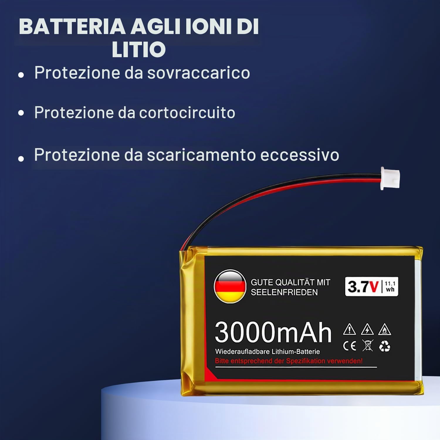 3.7V 3000mAh batteria al litio 1S 1C LiPo con scheda di protezione, connettore micro JST 1.25 per Arduino Node MCU ESP32 scheda di sviluppo (4pcs)