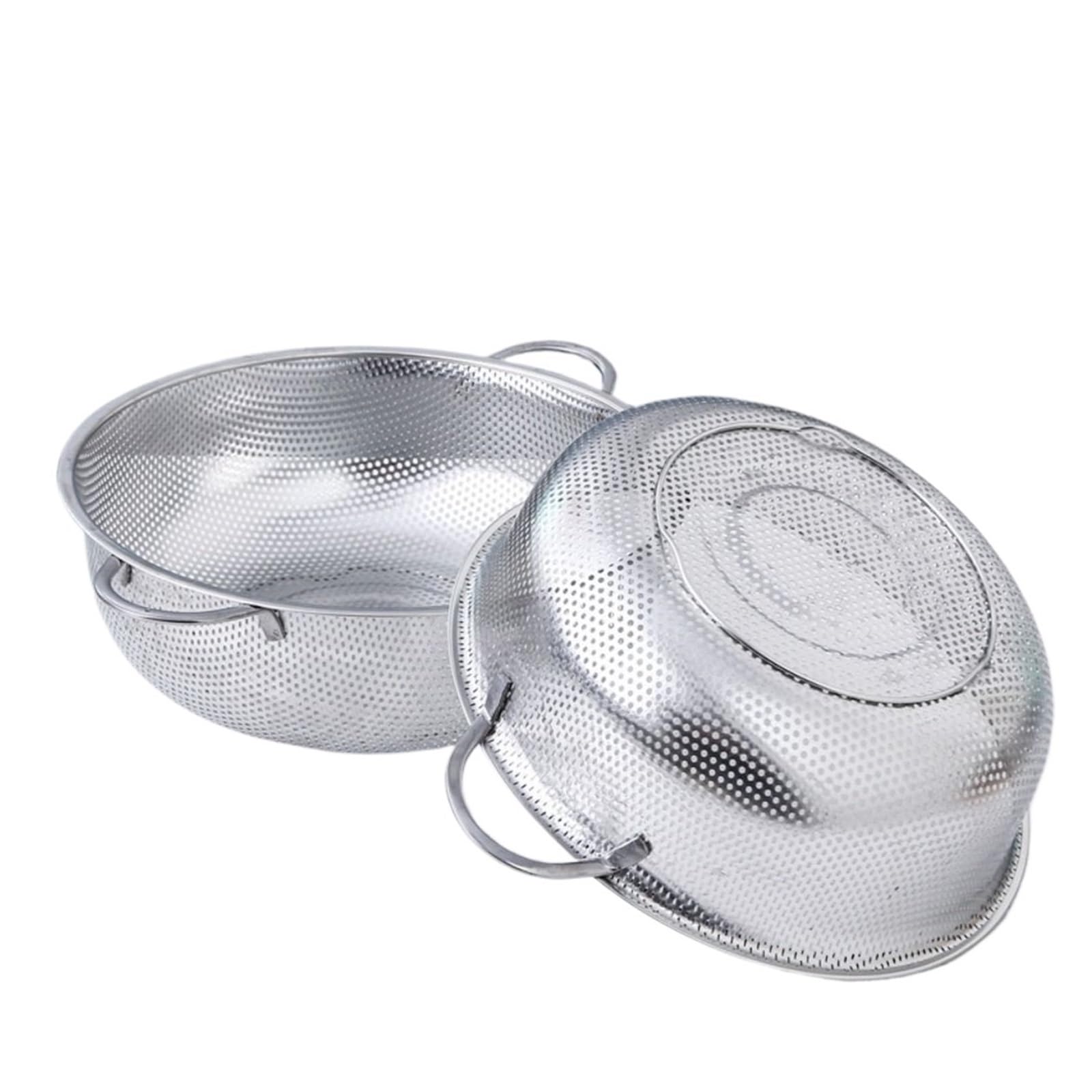 Cesta Drenaje Colador de malla, colador de verduras, cesta for lavar frutas, colador de espaguetis, práctico escurridor, limpiador(Double Sing,16.5cm)