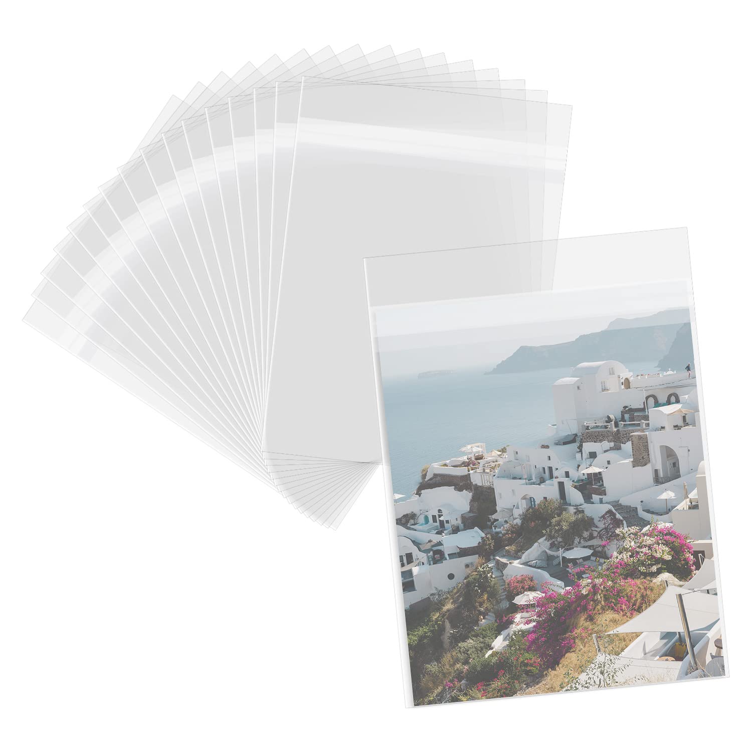 Mat Board Center, 16"x20" Crystal Clear Sleeves, Resealable Polypropylene Bags with Flap Fit for 16x20 Photo Mat, Photos & Prints - 100 Pack