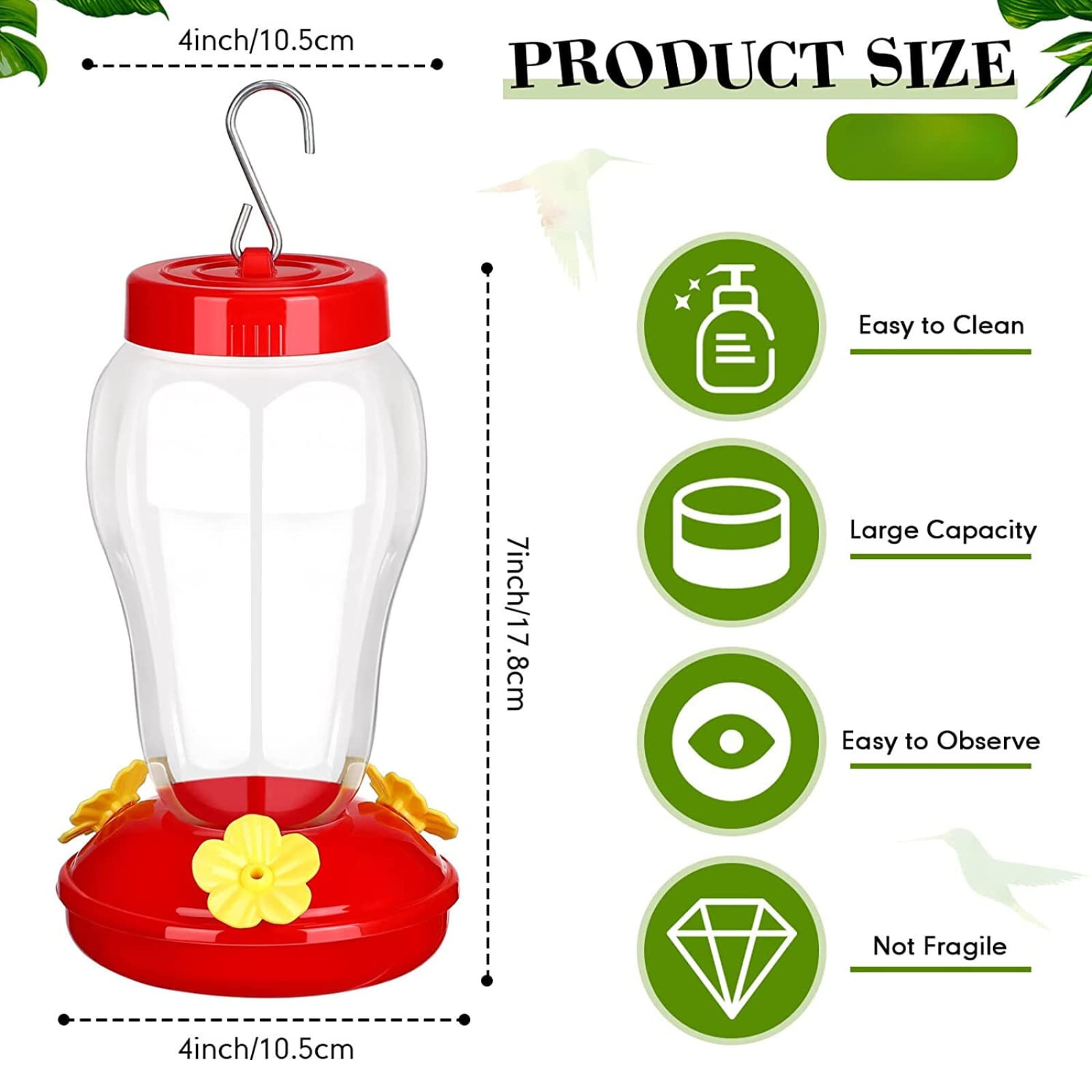 Hummingbird Feeder - Colorful & Easy to Clean -4 Hummingbird Feeder - Colorful & Easy to Clean -4
