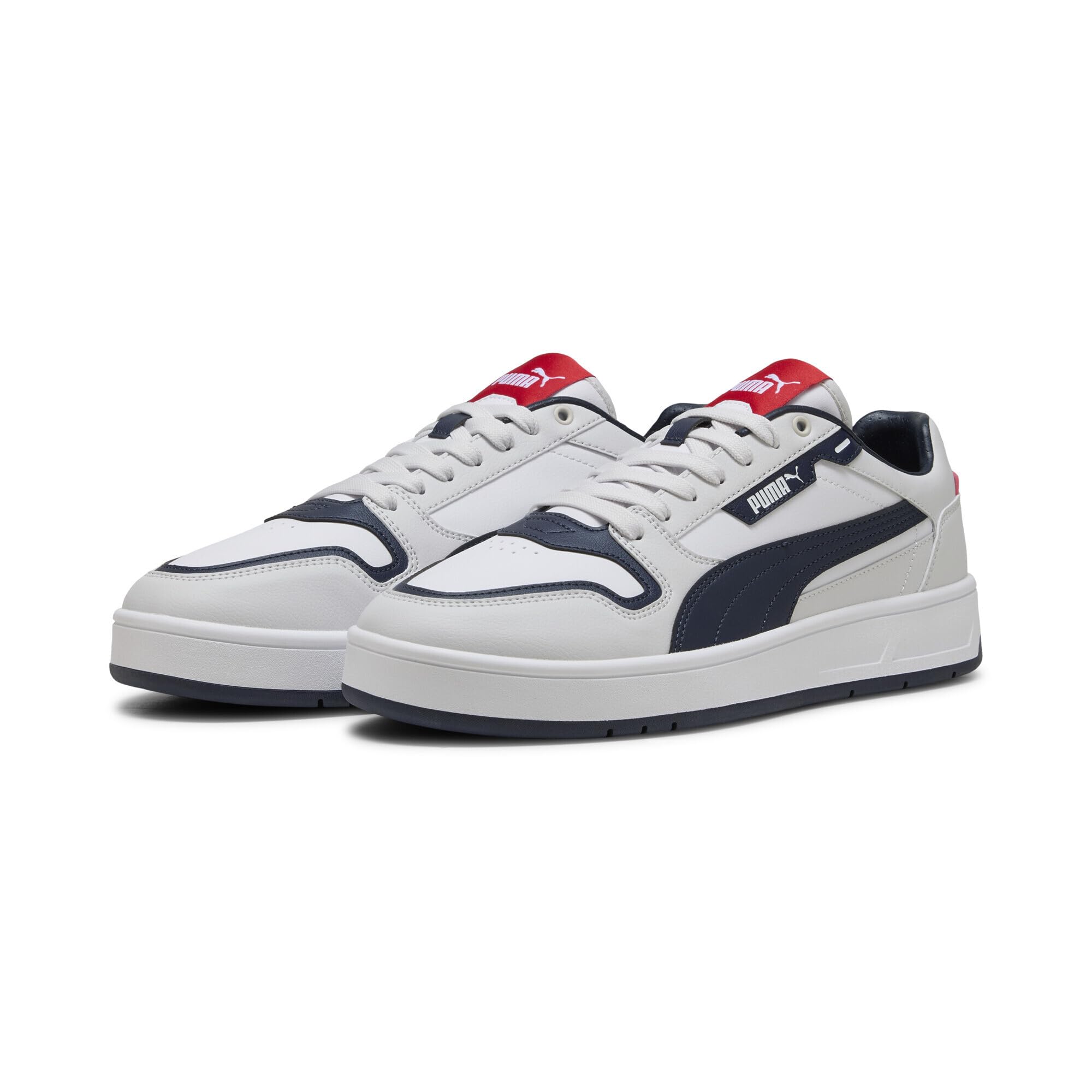 Puma Court Classic Street, Unisex Sneaker, Puma White-Puma Navy-Feather Gray,